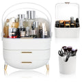 ZOOFOX Makeup Organizer with Drawers, Skincare Organizer with Brush Holder and Lipstick Organizer for Vanity, Large Cosmetic Display Case for Dresser, Bathroom Countertop