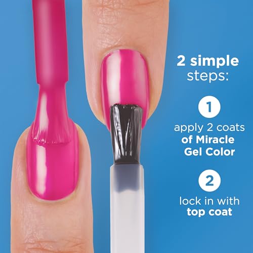 Sally Hansen Miracle Gel Supercharged Pinks Nail Polish | Salon Quality Gel-Like Formula, Two-Step System, No UV Light Needed, Long Lasting | 344 Blush Crush | Soft Pink Cr?me Nail Color