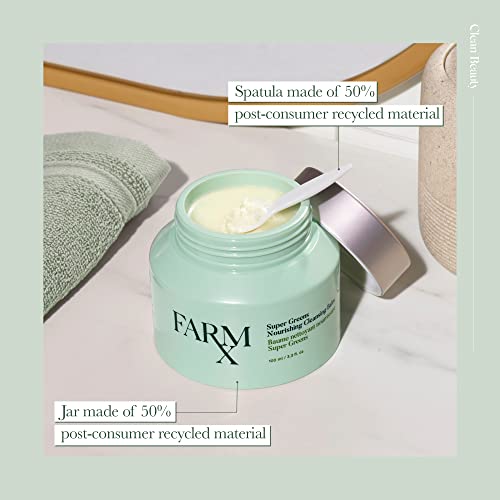 Farm Rx Super Greens Nourishing Cleansing Balm - Natural Makeup Remover, Hydrating for Sensitive Skin 100ml