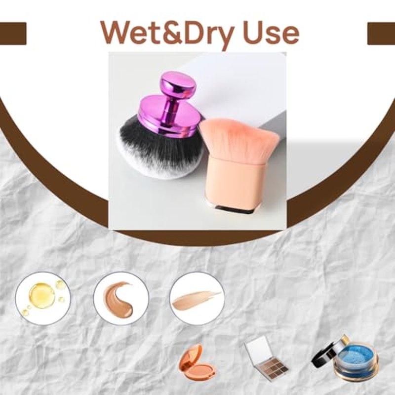 Extra Large Self Tanner Beauty Soft Body Makeup Brush,Face 2 Pack?Blend & Blur Wide Round Head Kabuki Brush Tanning Applicator Set, Powder,Professional Leg Makeup Tool with Drawstring Bag