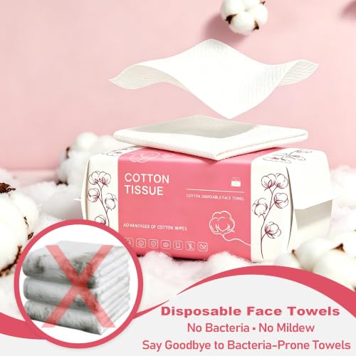 Disposable Face Towels Pack of 600 Dual-Textured Skin Care Cloths - Soft & Reusable