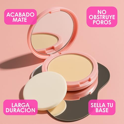 Pink Up | Mineral Cover |Compact Powder | Matte velvety finish | Long-lasting oil control | Makeup | Setting powder | Lightweight pressed formula | Sand shade | Model PKM400