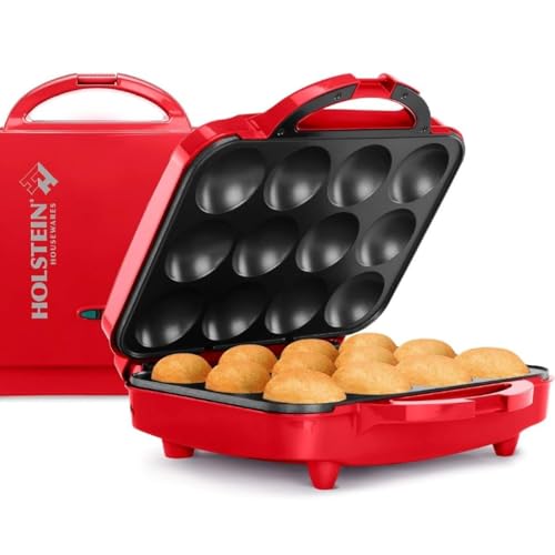 Holstein Housewares Red 12-Cup Electric Cupcake Maker - Versatile Bakes Muffins & More