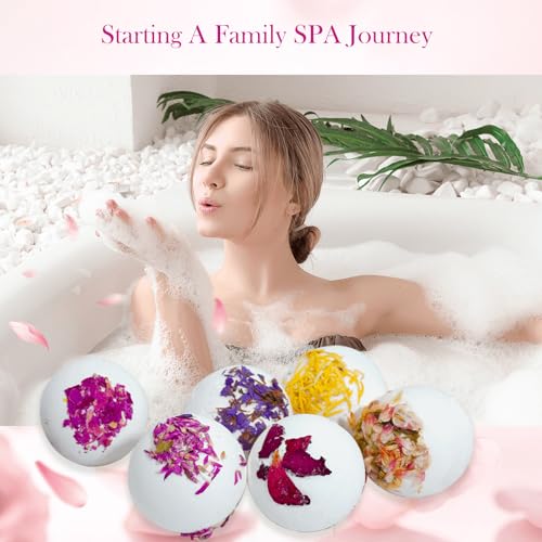 Persidra 12 Pack Large Flower Bath Bombs - 2.82 oz Spa Gift Set with Dried Petals