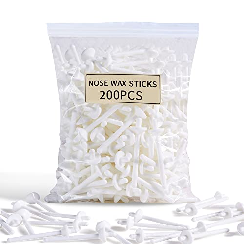 Charmonic 200 Pcs Wax Sticks, Nose Wax Kit Accessories, Waxing Sticks for Nostril Nasal Cleaning, Ear Face Eyebrows Hair Removal for Men Women