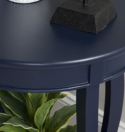 Navy Blue Round Side Table with Shelf - Powell Phipps Variation