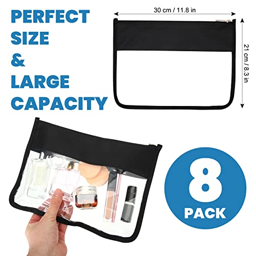 8 Pack Clear Makeup Bags with Zipper, Waterproof Travel Cosmetic Organizer