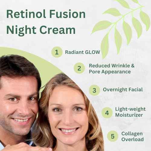 2 Pack Retinol Cream for Face and Body - Lightweight Pore-Friendly Night Moisturizer 4.48 oz