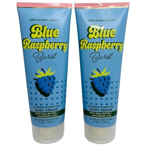 Bath & Body Works Blue Raspberry Burst Ultimate Hydration Body Cream 8 Ounces Pack of 2