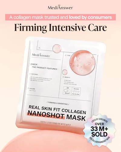 Skin Fit Collagen Nanoshot Face Mask - Hydrating Overnight Hydrogel Sheet with EGF & Elastin