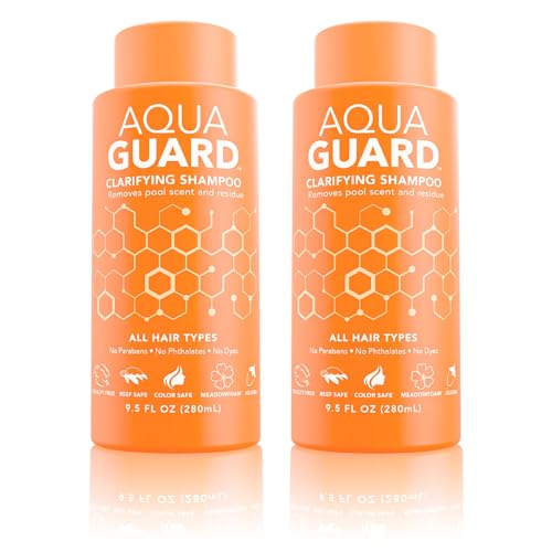 AQUA GUARD Chlorine Clarifying Shampoo 9.5 Fl Oz Pack of 2 - Vegan, Color Safe, Paraben-Free, Leaping Bunny Certified