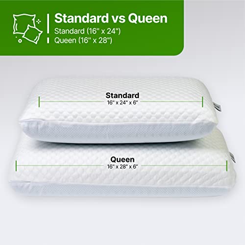GhostBed Firm Cooling Memory Foam Pillow - Standard Size, Ventilated, Washable Cover - Ideal for All Sleepers - Variation 1