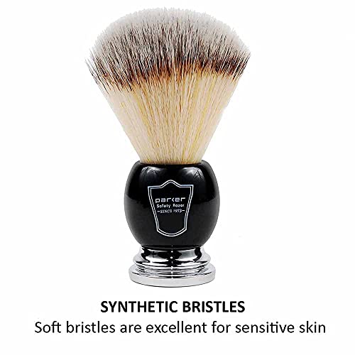 Synthetic Silvertip Shaving Brush with Stand - Black Chrome, 22mm Knot