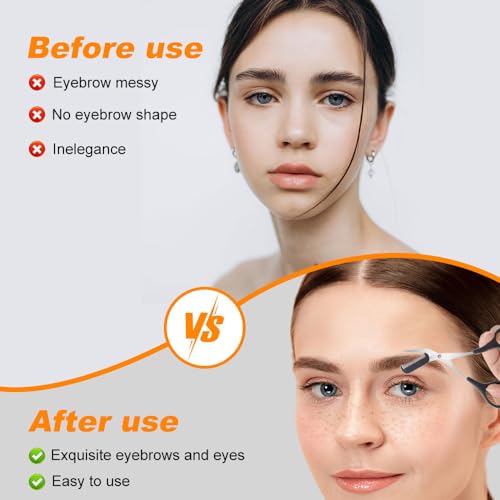 Eyebrow Trimmer Scissor, Stainless Steel 2 in 1 Eyebrow Scissors with Comb, Non-Slip Professional Eyebrow Trimmer Eyebrow Scissor Makeup Tool for Wome Men (Blue)