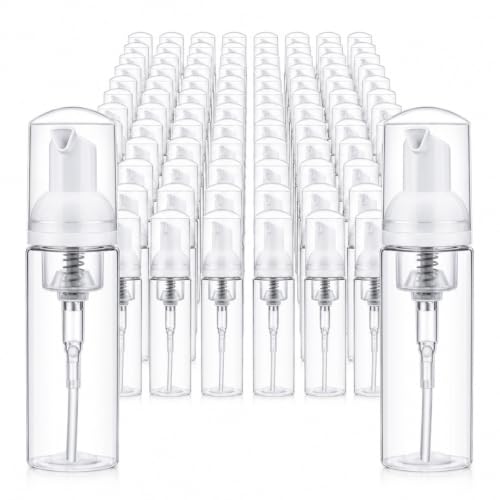 Mini Foam Pump Bottles 2 Oz Refillable Transparent Pack of 70