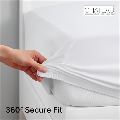 Queen Organic Cotton Bed Sheets Set with Deep Pockets - Charcoal, 15"