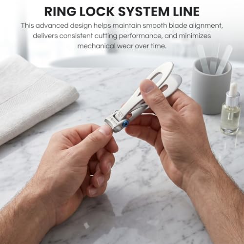 Premax Classic Nail Clipper with Ring Lock System - Made in Italy Stainless Steel Manicure Tool