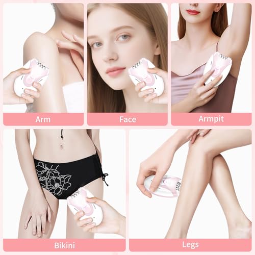 Epilators Hair Removal for Women - 2 Speeds Face Epilator with LED Light (Pink)