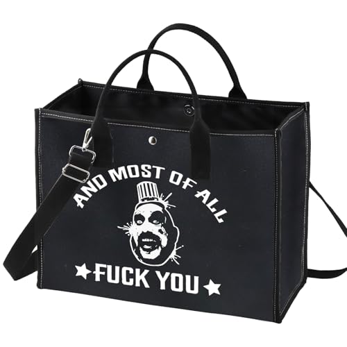 BWWKTOP Captain Spaulding Cosmetic Makeup Bag Horror Movie Inspired Gifts And Most Of All Fu*k You Zipper Pouch Bag For Movie Fans (And Most BG)