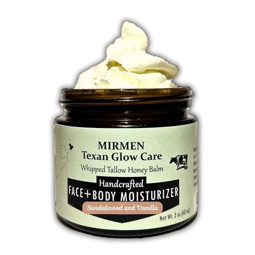 Whipped Tallow Balm ? Face & Body Moisturizer for Men & Women | Grass-Fed Tallow with Sandalwood & Vanilla | Healing Balm for Dry, Cracked Skin | 2 oz by MIRMEN