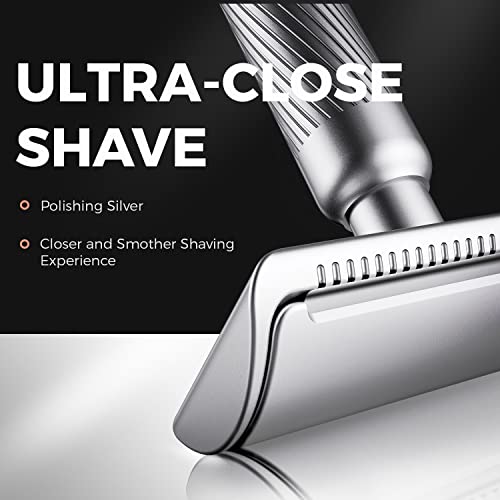 ZOMCHI Upgrade Safety Razor for Men with 60 Counts Safety Razor Blades for Shaving