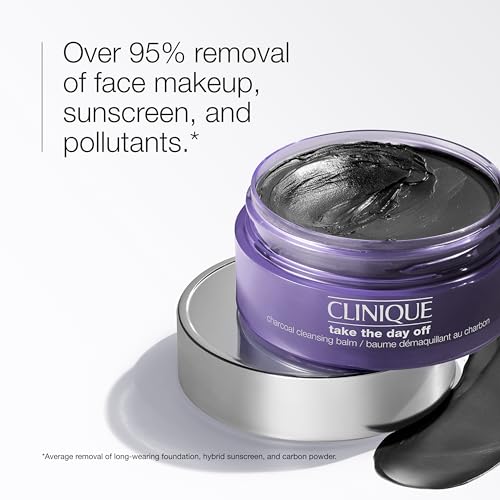 Clinique Take The Day Off Charcoal Cleansing Balm Makeup Remover | Dissolves Makeup and Sunscreen | For Dry Combination to Oily Skin Types