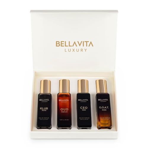 Bella Vita Luxury Men Perfume Gift Set 4x20ml - Long Lasting Woody Citrusy Scents