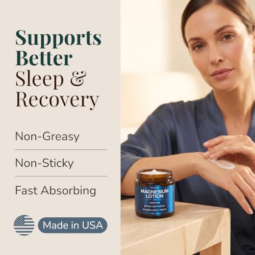 Magnesium Lotion for Sleep & Relaxation - Fast-Absorbing, Unscented 6 Oz