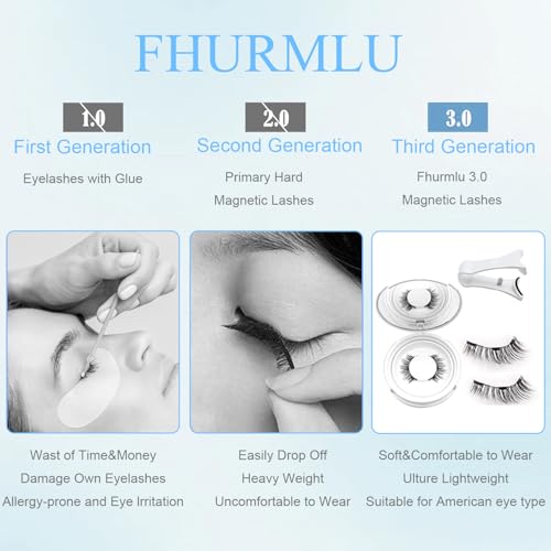 Magnetic Eyelashes with Applicator,Reusable Magnetic Eyelashes Natural Look,Easy to Wear Reusable Soft Lashes kit No Glue Needed(Simple)