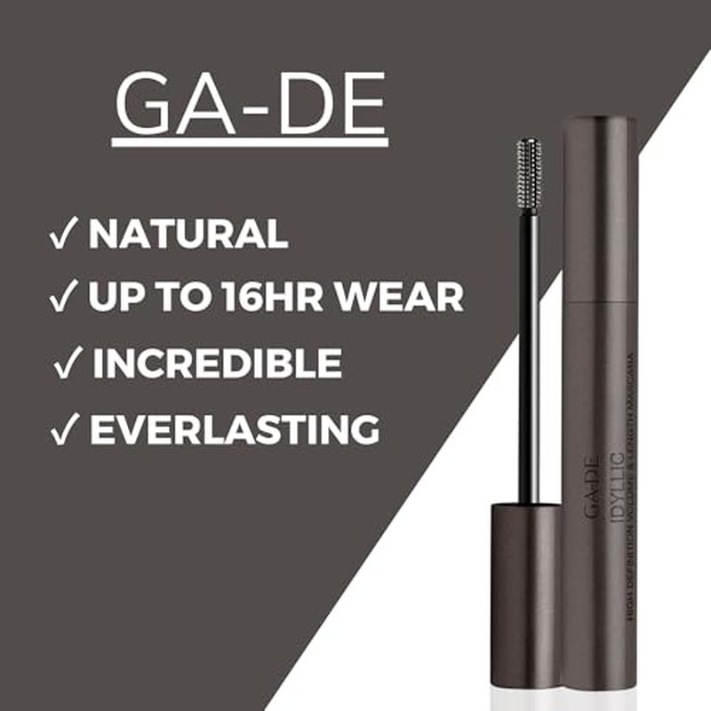 GA-DE Idyllic High Definition Volume and Length Mascara - Infused with Marine Algae, Grape Seed Extract, and Hydra-Mineral Complex - Black - 0.3 oz