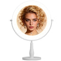 9-Inch Lighted Makeup Mirror with 10X Magnification - White, 15"L x 9"W