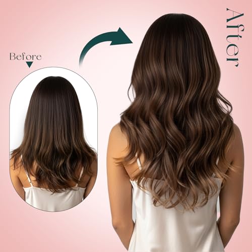 Easyouth Blonde Clip-In Human Hair Extensions 18 Inch 5-Piece Set for Natural Look & Easy Styling