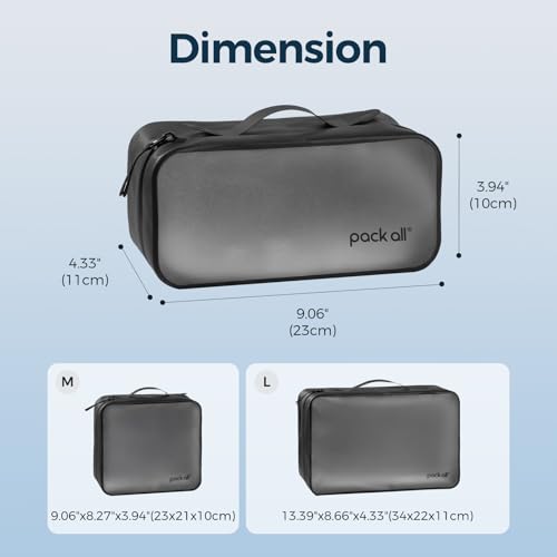 Small Frosted Clear Organizer Pouch - Lightweight TPU Zipper Bag