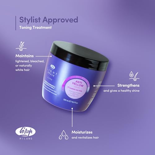 Lisap Purple Anti-Yellow Hair Mask 16.9 fl oz for Blonde & Silver Hair - Deep Conditioning