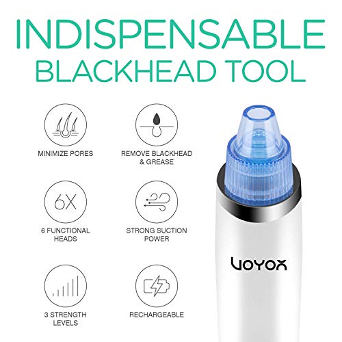 VOYOR Blackhead Remover Pore Vacuum - Facial Cleansing Brush Rechargeable Face Spin Brush for Deep Cleansing
