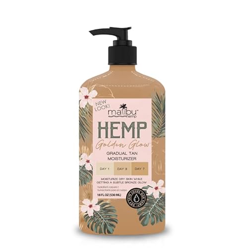 Malibu Hemp Golden Glow Gradual Tan Moisturizer, 18 fl oz