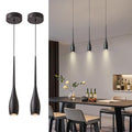 Black Pendant Lights Kitchen Island 2-Pack - Modern Dimmable LED Fixtures
