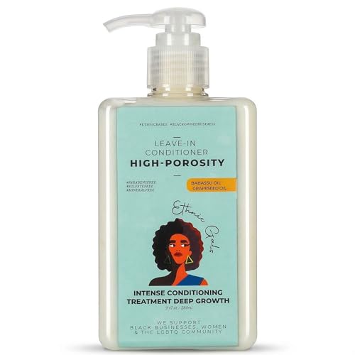 Ethnic Gals High Porosity Leave-In Conditioner with Shea Butter & Aloe - Moisturizing Curl Hydration for Natural Hair - 9.5 fl oz