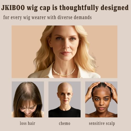 Adjustable HD Lace Wig Cap with Secure Headband - D-Caramel / Type C