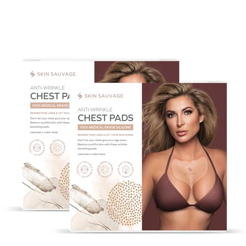Skin Sauvage Chest & Neck Wrinkle Pads (2 Count) — Anti-Aging Silicone Smoothing & Moisturizing