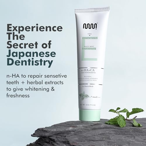 Nano Hydroxyapatite Toothpaste with Xylitol - Fluoride & SLS Free, Whitening & Sensitive Care, Magic Mint, 4 oz Pack of 3 - A