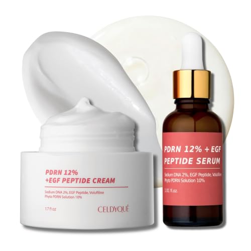 PDRN 12% Duo Serum & Cream Set - Salmon DNA, Peptides, Hyaluronic Acid for Anti-Aging