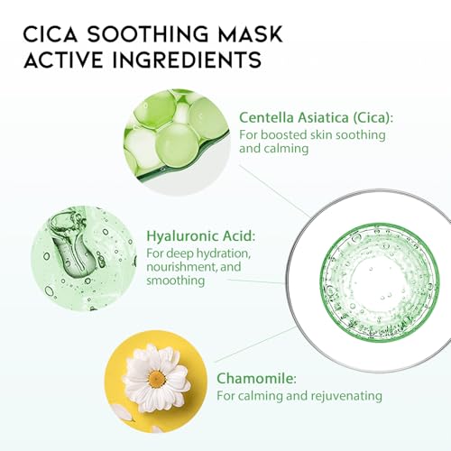 #OOTD 50-Count Vegan Sheet Mask Set with Collagen, Cica, Ceramide, Vitamin C & Retinol – Hydrating & Brightening