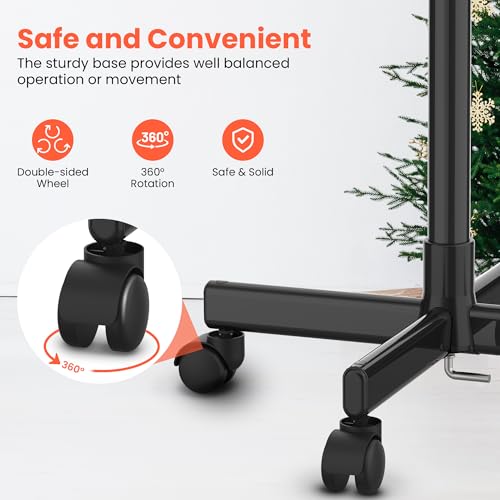 TASALON Salon Tray on Wheels,Rolling Tray Trolley for Salon Essentials, Adjustable Height Provides Ample Storage for Hairstylist, Tattoo and Clinic Use - Black