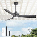 Breezary 52 Inch Outdoor Weatherproof Ceiling Fan with Light and Remote
