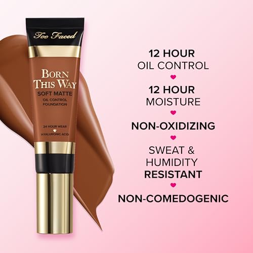 Too Faced Born This Way Soft Matte Foundation | Hydrating, Blurring, Waterproof, All-Day Oil Control Foundation that Helps Smooth Skin¡¯s Appearance, 1 Fl Oz