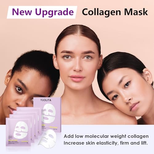 Deep Collagen Jelly Gel Face Mask,Bio-Collagen Facial Mask for Glass Glow Skin,Hydrating Hydrogel sheet Overnight Mask, low molecular weight collagen for lifting, firming, and moisturizing
