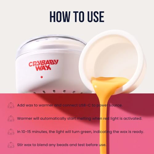 Mini Wax Warmer 0.5oz USB-C Portable Hard Wax Heater for Brows & Lip - Crybaby Wax Variation of THIS listing