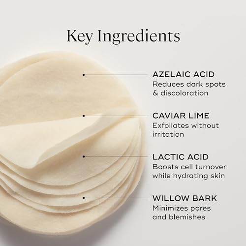 EVER Reveal Biomimetic Peel Pads - Exfoliating & Brightening Travel Pack, 10 Count ? Azelaic Acid, Caviar Lime & LSR10 for Radiant, Smoother Skin