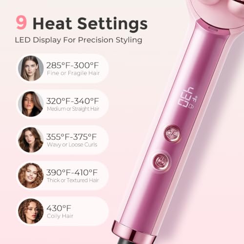 Hair Straightener Brush for Women, Ionic & Ceramic Hot Comb, Pink